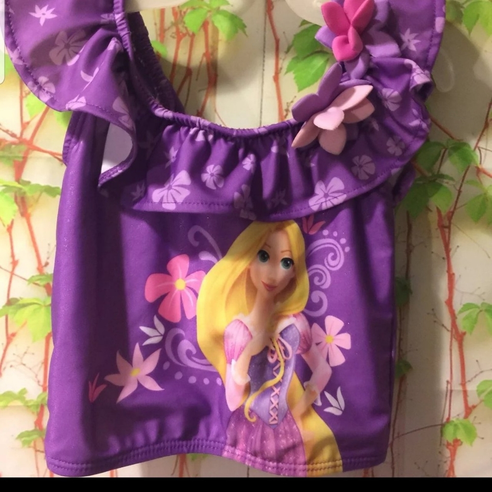 Disney Rapunzel purple tankini top Sz 4 yrs - Picture 2 of 5